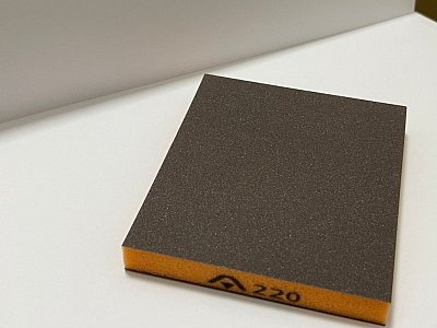 P220 120*98*13мм Шлифовальный блок, 2-х сторонний (Оранжевая)